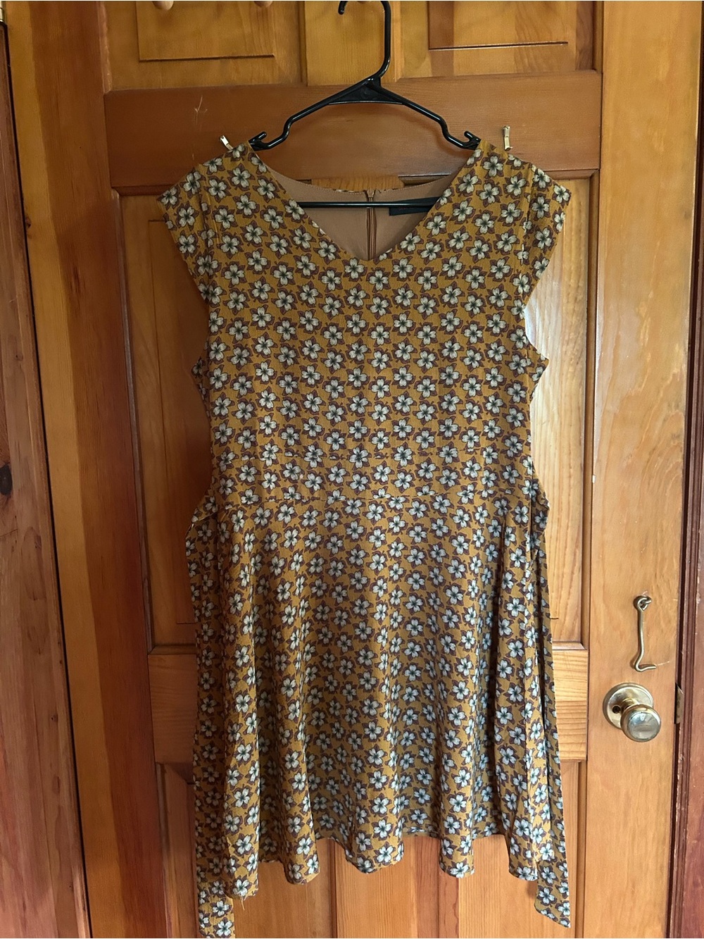 Mustard Floral A-Line Dress - Women